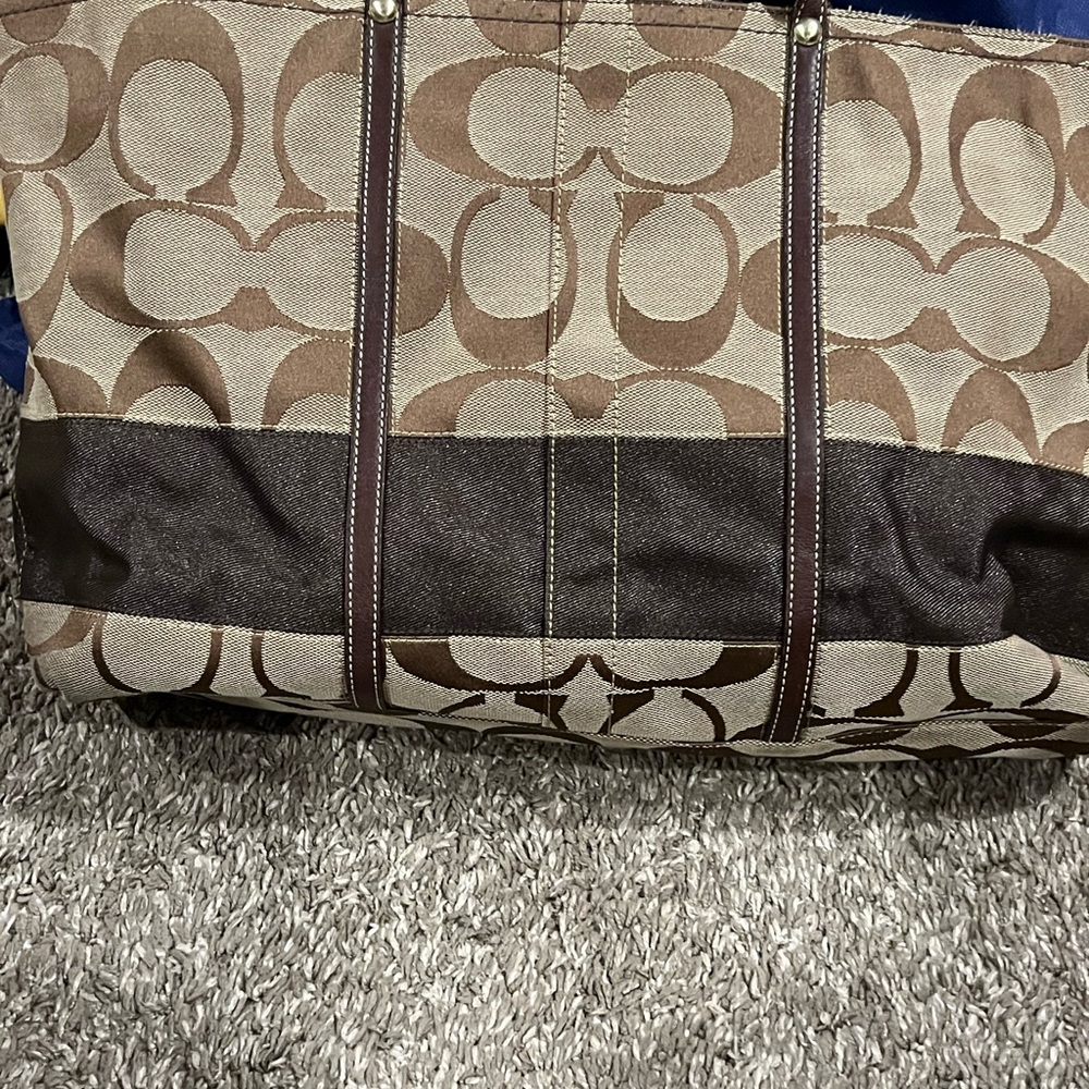 Coach pre-loved Brown and Tan Tote Bag
